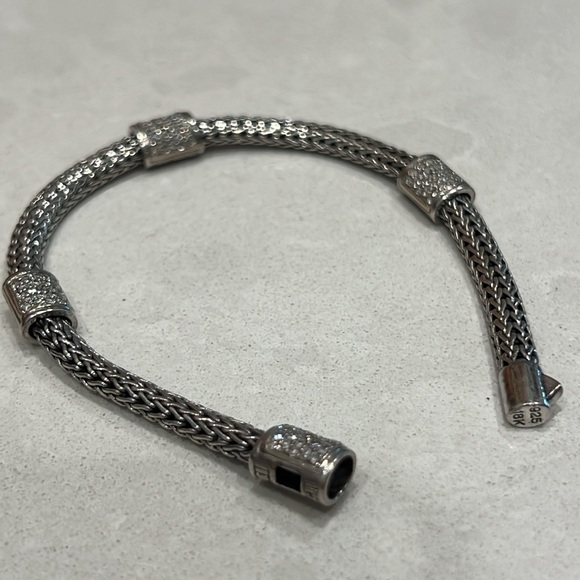 John Hardy Diamond, Sterling Silver, and 18k gold Station Bracelet - Picture 6 of 7